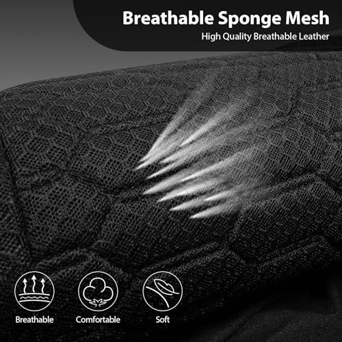 CAR PASS 3D Foam Mesh Leather Back Bench Car Seat Covers,Breathable Rear Seat Cover Universal Fit for Most Cars Sedans SUVs Vans Small Trucks 95% Automotive Backseat, Black - color: black rear, size: Rear