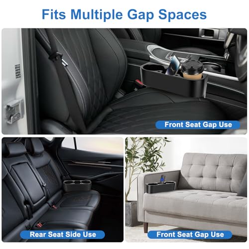 EEEKit Car Cup Holder, Car Seat Seam Wedge Cup Holder, Cell Phone Storage Organizer, Multifunction Glove Box Organizer