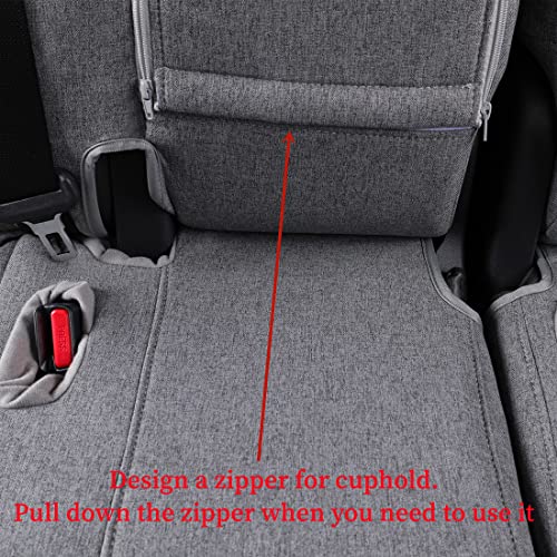 Custom Seat Covers fit for Honda Pilot Elite,2016-2022 -2nd-Row Captain Seats with Armrest (7-Seats)-Polyester(Gray,Full Set) - color: Polyester(Gray), size: 2016-2022 Pilot Elite,Black Edition 7-Passenger