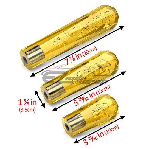 EZAUTO WRAP Shift Knob Stick Crystal Transparent Bubble Yellow Throw Gear Shifter 10cm - color: Yellow, size: 10cm