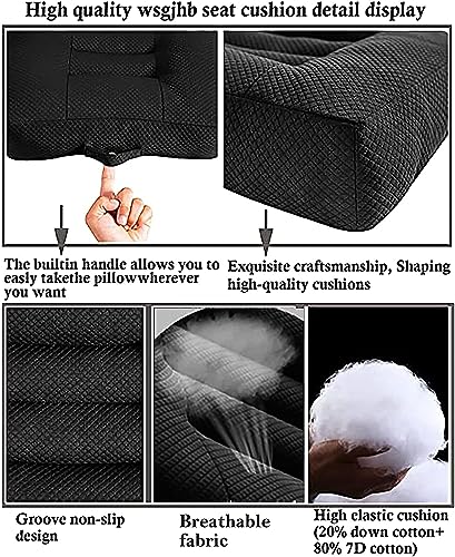 WSGJHB Car Booster Seat Cushion Posture Cushion Portable Breathable Mesh, Effectively Increase The Field of View Ideal for Office, Home, Angle Lift Seat Cushions,Black - color: Black Regular