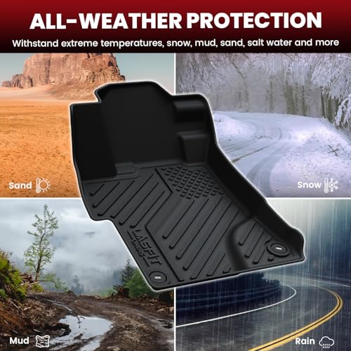 LASFIT Floor Mats for Honda Civic Sedan 2012 2013 2014 2015, All Weather TPE Custom Fit Floor Liner, 1st & 2nd Row, Black - style: 1)For Honda Civic Sedan | 2012-2015 | 1st & 2nd Row