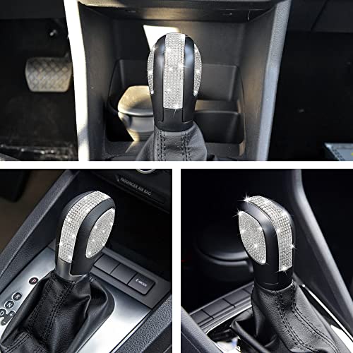 TOMALL Bling Gear Shift Knob Cover Compatible With VW Jetta Beetle Atlas Tiguan - Bling Panel Trim Shiny Accessory Interior Lever Cover With Crystal Rhinestones Decorations for Car