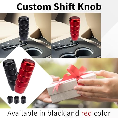 ecocstm Car Shifter Knob, Aluminum Gear Shift Style Knobs, Car Accessories 3.74" Red Shift Knob with 3 Threaded Adapters M8 M10 M12 x 1.25 Fit Universal Manual Transmission, Automotive, Trucks - color: Red