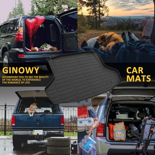 GINOWY-Floor Mats & Cargo Liner for Honda Civic Hybrid Sedan 2025 2026, TPE All Weather Civic Car Floor Mats, Non-Slip Trunk Mat Civic Floor Liners Accessories Black - style: 14) for Honda Civic Hybrid Sedan 2025-2026 Full Set