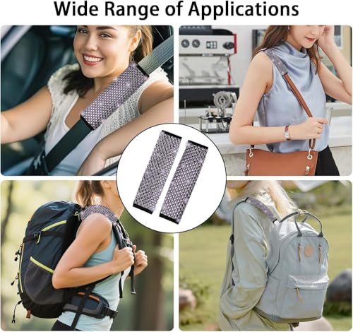 NBTEPEM 2 Pack Bling Car Seat Belt Covers, Diamond Seatbelt Shoulder Protection, Rhinestones Seat Belt Strap Cover Shoulder Pad, Universal Car Interior Accessories Fit for Car/Truck/SUV(Light Purple) - color: Purple