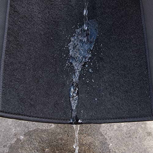 CAR PASS Waterproof Universal Faux Leather 3Row Car Floor Mats, Black Car Mats Fit for SUV,Vans,sedans, Trucks,Set of Vehicles Car Carpet with Driver Heel Pad and Anti-Slip Nibs Backing (Black 3Row) - color: Black 3R