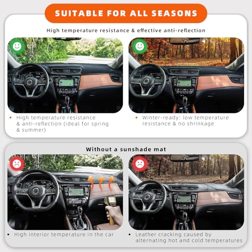 Dashboard Cover Dash Mat Fit for K-ia Optima / K5 2020-2017 (Without HUD Models),Car Dash Board Mat Anti-Glare Carpet,Non-Slip Pad Sunshield Protector (Black)