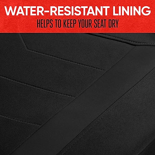 Motor Trend SpillGuard 2 Black Seat Covers for Cars & Seat Covers for Trucks - Neoprene Lining Waterproof Car Seat Covers Front Seats Only - SUV Seat Covers Protector - Forros para Asientos de Carro