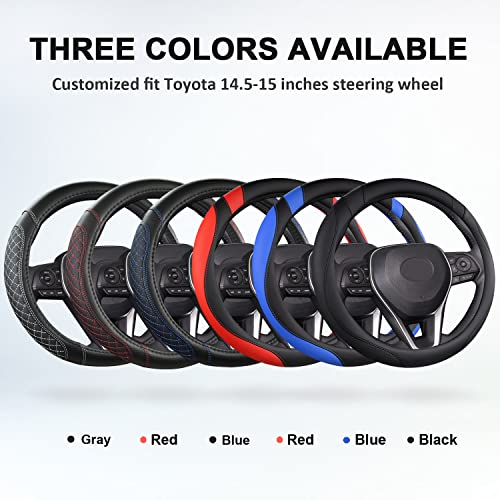 West Llama Customized Auto Car Steering Wheel Cover for Toyota (Black) - color: A-Black, size: Standard Size (14 ½''-15'')