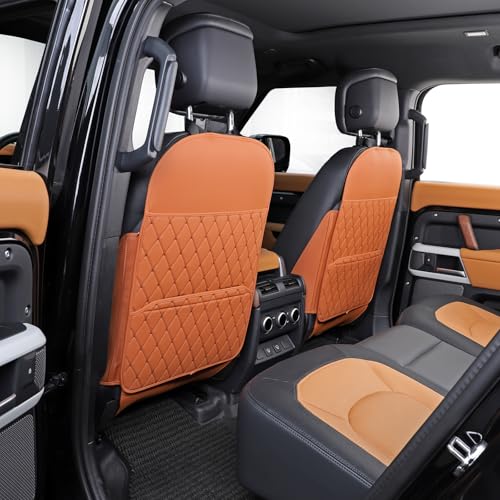 TAIKOO Seat Back Protector,Shields Seat Backs from Kicks and Adds Storage | kick mats back seat protector easy to install and clean, well-crafted, sturdy, durable and stylish.2 Pack - color: Style A-Brown