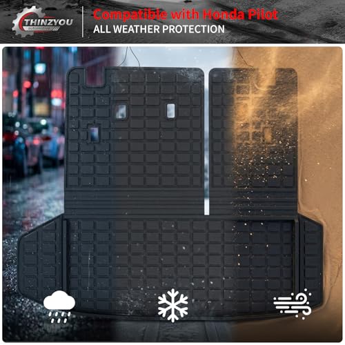 Trunk Mat Compatible with 2023-2026 Honda Pilot Cargo Mat Cargo Liner Trunk Liner Back Seat Cover Protector TPE All Weather 2025 Pilot Accessories (Trunk Mat with Backrest Mat) - style: For Honda Pilot | 2023-2026