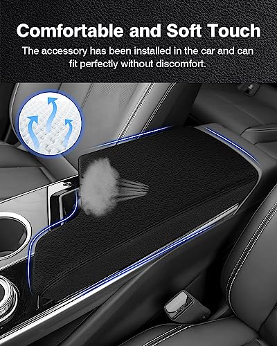 Autorder Center Console Cover for 2023-2025 2026 Cadillac Lyriq Accessories Armrest Cover Anti-Scratch Middle Console Pad Leather Armrest Protector - size: Cadillac Lyriq 2023-2026