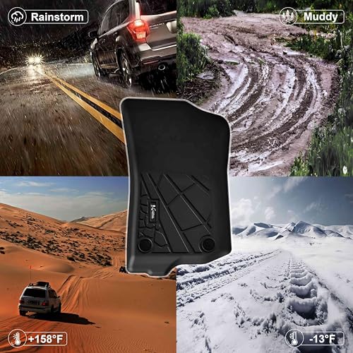KARPAL Floor Mats for Jeep Gladiator JT 2020-2025 2026, All Weather TPE Custom Fit Floor Liners Car Mats Accessories, Front & 2nd Row - style: 2020-2026 | For Jeep Gladiator | 1st & 2nd Row