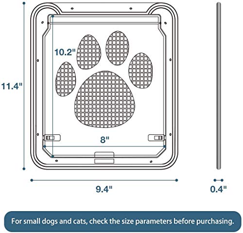 LESTP Pet Dog Cat Screen Door with Magnetic Flap for Sliding Doors (Small) - Automatic Lock/Lockable - size: Small