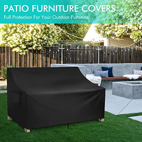 Patio Sofa Cover Waterproof, Outdoor Loveseat Cover, Heavy Duty Deep Lounge Loveseat Cover, Large Lawn Patio Furniture Covers with Air Vent, 70’’ W x 38’’ D x 31’’ H - color: Black, size: 70"W x 38"D x 31"H