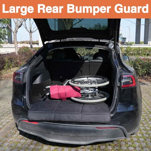Ultra Large Rear Bumper Protector for Cars 38 x 42.5 inches SUV Cargo Liner Prevent Scratches from Suitcases and Pets Black