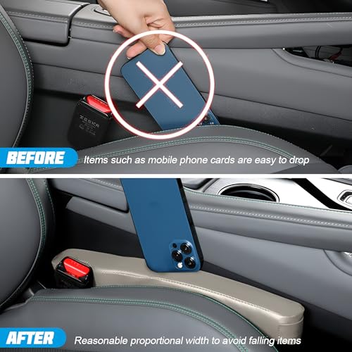 Mandark Car Seat Gap Filler, 2PCS Leather Vehicle Gap Stopper to Fill Between Seat and Console, Automotive Crevice Plug Blocker Accessories from Dropping, Universal for SUV, Sedan, Truck (White) - color: White