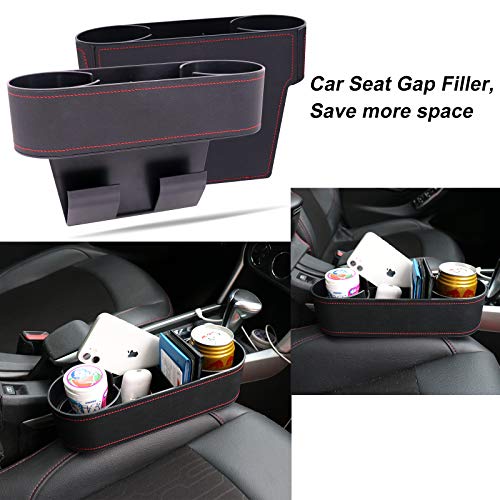 Car Seat Organizer Cup Drink Holders,Multifunctional Gap Filler Storage Box,Insert Organization Helps Reduce Distracted Driving&Holds Phone Mount Mug Bottle Cellphones Coasters Wallet Cards (Black) - color: UGBD-Black