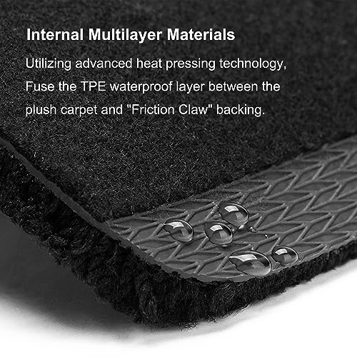 WENNEBIRD Superior Carpet Floor Mats for 2021-2026 Tesla Model S, 0.6-Inch Ultra-Thick, Noise-Reducing, All-Weather Waterproof Anti-Slip – 3-Pc Set - size: 2021-2026 Model S 3-Pc Set