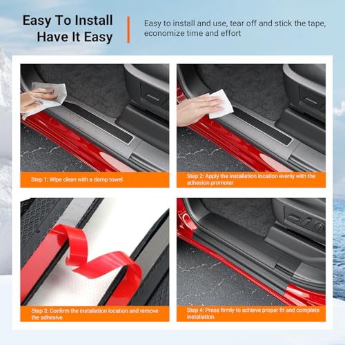 8Pcs Door Sill Protector Compatible with 2019-2026 Chevy Silverado GMC Sierra 1500 Door Sill Guard TPE Car Threshold Protector Replacement for 2019-2026 Chevy Silverado Accessories - size: Compatible with 2019-2026 Chevy Silverado