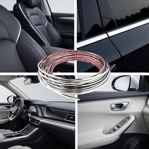 Lunsom Custom Most Chrome Plated Decoration Trim Strip Line, Car Door Fender Interior DIY Moulding Trimming Strip for Most Vehicle (12M x 6MM)