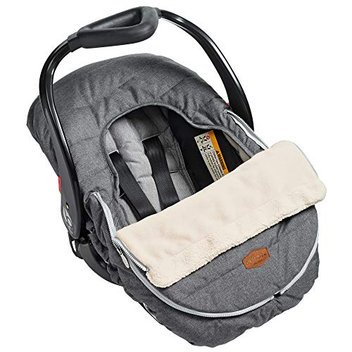 JJ Cole Baby Car Seat Cover, Blanket-Style Baby Stroller & Baby Carrier Cover, Heather Gray - color: Heather Gray