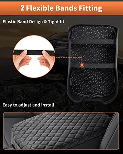 Shademax Custom for Center Console Cover Nissan Frontier 2025 2024 2023 2022 Armrest Cushion Pad Cover PU Leather Frontier Accessories 2025 2026 Car Armrest Seat Box Cover Protector Anti-Scratch Black - size: Size for Nissan Frontier 2022-2026