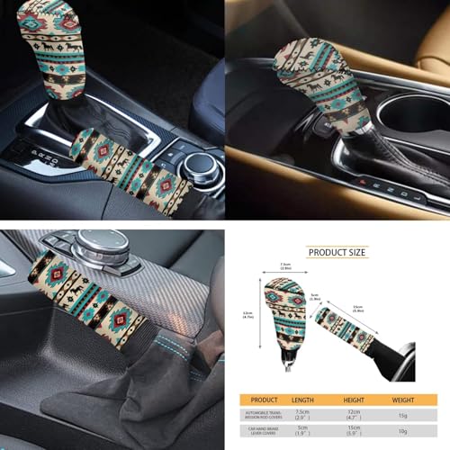 Horeset Aztec South Auto Seat Cover Set of 11 with Car Seat Headrest Cover Lanyards Key Chain Cup Pad Gear Shift Knob & Handbrake Sleeve Car Accessories for Men Women - color: Aztec South