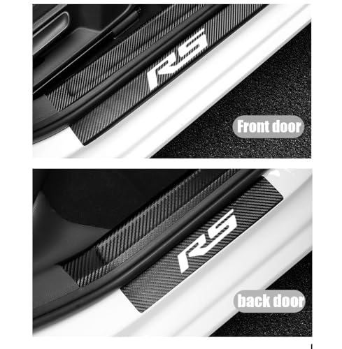 LEXLEY For 2019-2026 Blazer 2018-2026 Equinox 2018-2025 Traverse Carbon Fiber Style Leather Door Sill Protector Guard Sills Protector Trim,Welcome Pedal Protect 4PCS-SLIVER