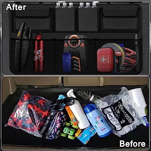 Snuopfy Car Trunk Organizer and Storage, Backseat Hanging Organizer for SUV, Truck, MPV,Van Collapsible Cargo Storage Bag with 7 Pockets, Car Interior Accessories for Men and Women