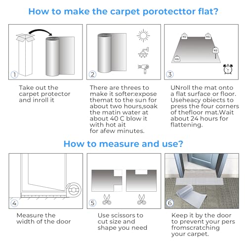 Carpet Protector for cat Dog Anti Scratch Under Door Cat Scratch Protector Mat from Scratching Easy to Cut Non Slip Plastic Carpet Scratch Stopper Cat Scratch Guard Carpet 3.6FT(Clear, 1pcs) - size: 1pcs