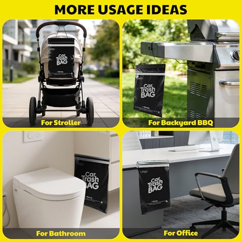 50 Bags Tidyphil Hanging Car Trash Bags Disposable, Leak-proof, Odor Seal. 2 Gallon Car Garbage Bags. Alternative to Car Trash Can, Easy Stick-On Car Garbage Can for Car,SUV, Truck, Vehicle, Stroller. - color: 50 Count(Black)