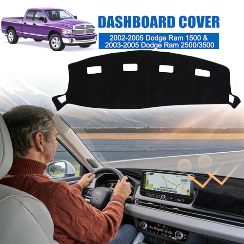 YYCKE Dash Cover Mat Custom Fit for 2002-2005 Dodge Ram 1500 & 2003-2005 2500/3500 Accessories Dashboard Pad Carpet Protector - size: Dodge Ram 1500 2002-2005