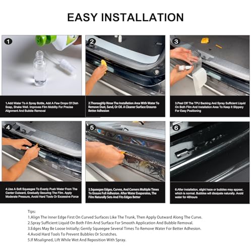 Car Rear Bumper Protector 8.5 Mil Clear PPF Film for Car Paint Protection, Universal Door Entry Edge Guard & Scuff Plate Protector, Invisible Anti-Scratch Door Step Wrap for Cars, SUV, Trucks - size: TPU 8.5 mil 40.16"L x 3.15"W