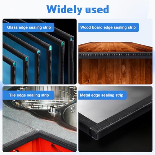 20ft U-Shape Edge Trim Fits 1/2" Edge, Rubber Strip with Metal Clips for Edges Protector, Black Edges Banding Strip for Sharp/Rough Surface, Tables, Cars, Door Frame, Boat & More - size: 20ft, 0.8"W X 0.9"H
