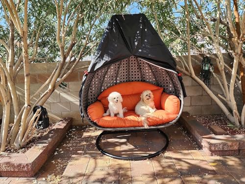 【Upgraded】Patio Egg Chair Covers with Zipper, 91 x 80 Large Wicker Egg Swing Chair Covers, Waterproof Heavy Duty Weather Resisatnt Outdoor Chair Cover, Windproof Hanging Chair Cover, Black, 1 Pack - color: Black, size: Double Seat 91'' (L) x 80''(W)