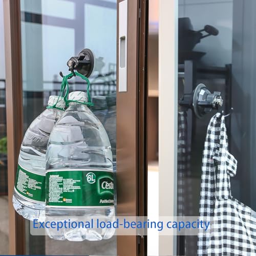 Heavy-Duty Suction Cup Hooks Hook removGlass Suction Cup with Hook able Door and Window Suction Cups with Dual Hooks for Hanging Items in Cars, Kitchens, bathrooms, etc. 2-Piece Set - style: vacuum