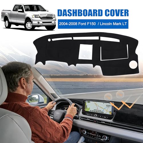 YYCKE Dash Cover Mat Custom Fit for 2004-2008 Ford F150 / Lincoln Mark LT Accessories Dashboard Pad Carpet Protector - size: Fo-rd F150 2004-2008