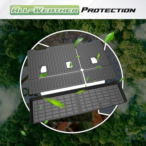 Cartist Floor Mats for 2015-2020 Chevy Tahoe & GMC Yukon Denali | SLE | SLT (7 Seats, Not for Yukon XL), All Weather Cargo Liner for Tahoe Accessories, Heavy Duty TPE Car Mats, Car Accessories - size: 1)Chevy Tahoe 2015-2020 Full Set