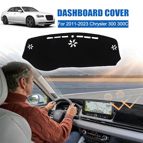 YYCKE Dash Cover Mat Custom Fit for 2011-2023 Chrysler 300 300C Accessories Dashboard Pad Carpet Protector - size: Chrysler 300 300C 2011-2023