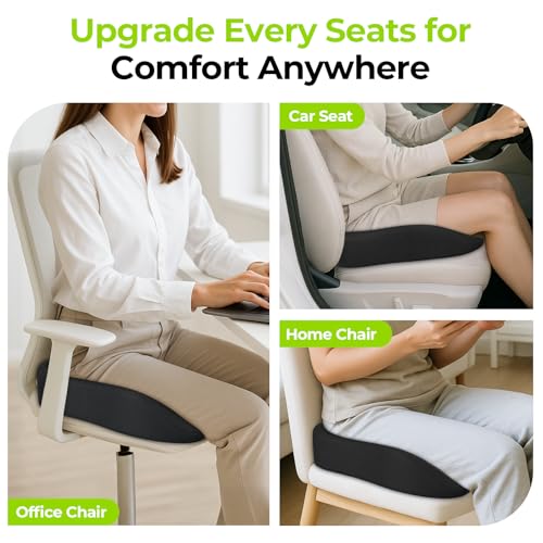 AUVON Ergonomic Donut Pillow Seat Cushion for Hemorrhoid & Tailbone Pain Relief, Thick Memory Foam Chair Cushion with Firm Support for Coccyx, Sciatica, Pressure Sores, Pregnancy, Postpartum Recovery