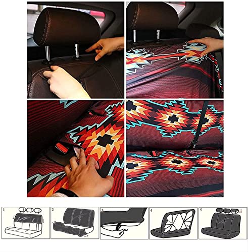 FUSURIRE Stylish Sunflower Love Print Car Seat Covers Full Set for Women, 4 Pcs Front and Rear Bench Seat Covers, Universal Auto Accessories for Most Cars Truck Van SUV - color: Sunflower Love Print