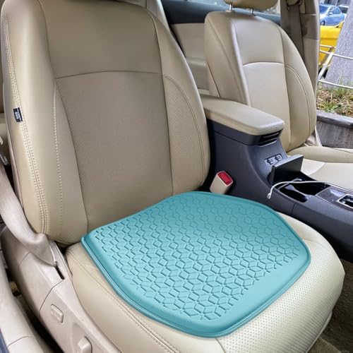 Gel Car Seat Cushion, Soft Cooling Honeycomb Non-Slip Vehicle Seat Bottom Mat for Long Sitting, Breathable Automotive Interior Chair Pad to Reduce Sweat, Universal for Truck SUV RV (Blue) - color: Blue
