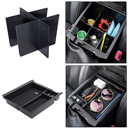 JDMCAR 2PCS Center Console Insert Set Compatible with Toyota Tacoma 2023 2022-2016, Console Armrest Box Insert Tray and Center Console Organizer Divider for Tacoma Accessories