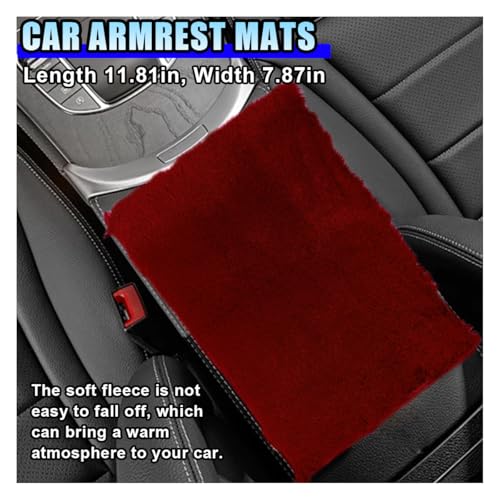 10PCS Fluffy Car Accessories Set, Furry Steering Wheel Cover with Warm Fuzzy Gear Shift Cover Ball Keychain Handbrake Cover Console Seat Belt Shoulder Pads & Diamond Ignition Ring Cup Mats (Red) - color: Red