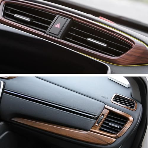 XITER 3pcs Central Front Side Air Condition Vent Outlet Trims for Honda CRV 2017 2018 2019 2020 2021 2022,Peach Wood Texture - color: Peach Wood Texture, size: 3PCS Air Vent Cover