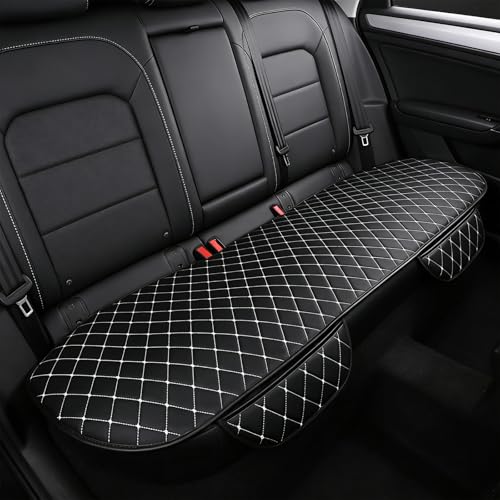 Breathable Linen Texture Rear Car Seat Cushion, Universal Non-Slip Auto Bench Seat Pad for Summer Comfort, Heat-Dissipating Interior Protector Cover, Square Fit