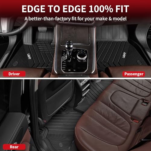 LASFIT Floor Mats Fit for BMW X5 New 2019-2025 2026 All Weather Floor Liners Custom Fit TPE Mat Front & Rear Rows Car Mat Full Set for 50i M50i M 45e 50e 40i M60i(Only for 5 Passengers), Black - size: 3) X5 2019-2026 | Floor Mats