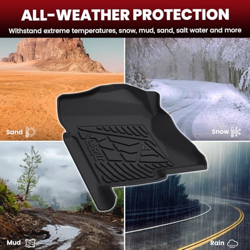 LASFIT Floor Mats for Chevy Silverado/GMC Sierra Crew Cab 1500 2500/2500HD 1999-2007, 3500HD 2001-2007(2007 Fit Classic Body Only), Suburban/Yukon XL/Escalade ESV (2nd Row Bench Seat Only) 2000-2006 - size: Mats for 1500/2500HD/3500HD Crew Cab 1999-2007